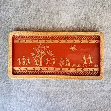 Handmade Mango Wood Hand Painted Serving Tray